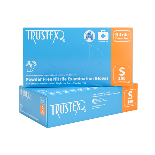 [TXM02C] Trustex® Medical Exam Gloves Small, Latex-Free & Powder-Free, Case of 1,000