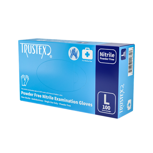 [TXM04U] Trustex® Medical Exam Gloves Large, Latex-Free & Powder-Free, Box of 100
